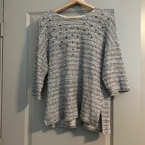 Size S, white & black studded H&M Sweater